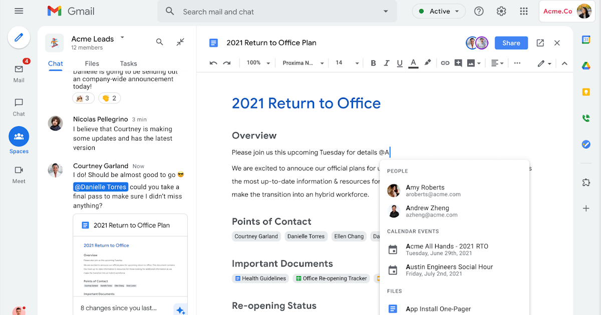 Google Workspace Updates Evolving Rooms in Google Chat to Spaces to