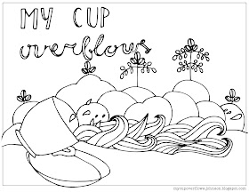 My cup overflows with blessings coloring page Psalm 23:5-6
