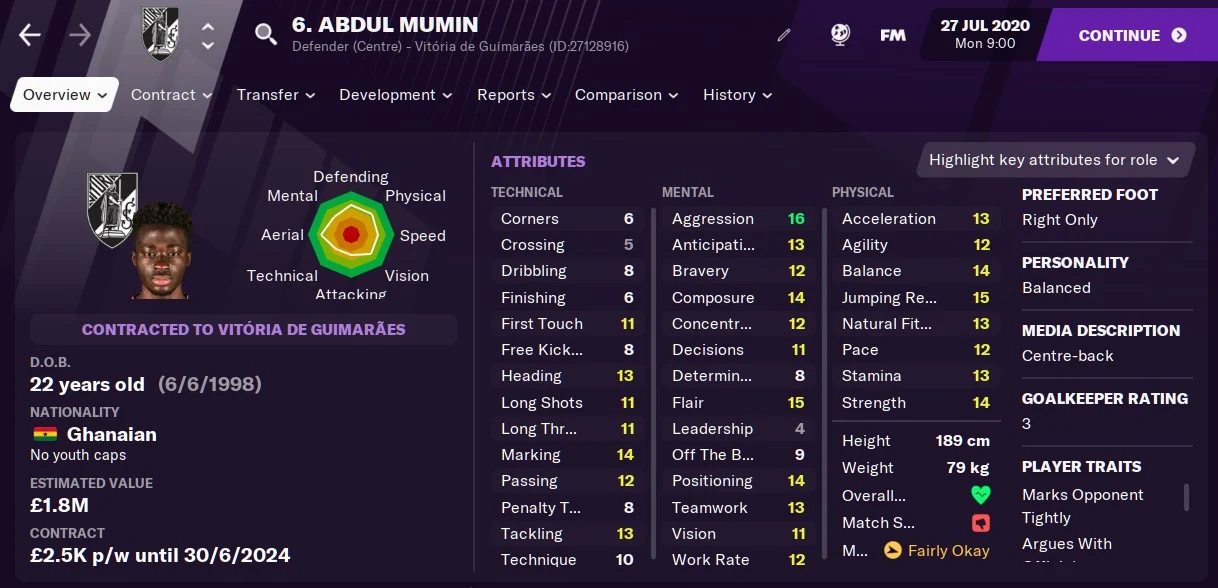 Abdul Mumin Football Manager 2021