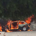 Carro pega fogo em Pintadas