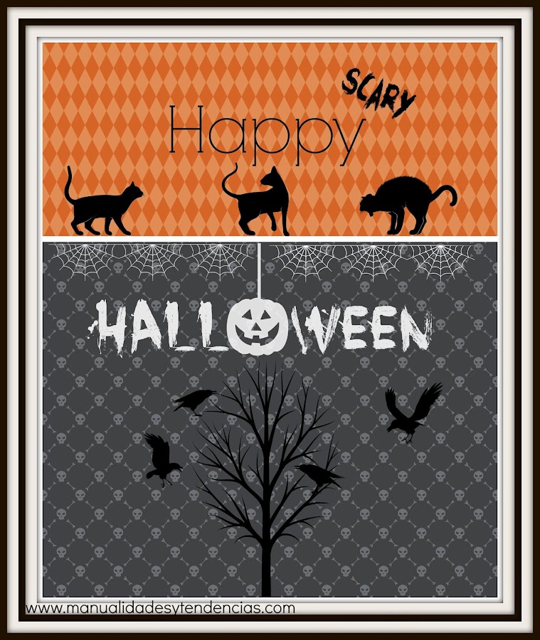 tarjeta Halloween imprimible gratuita / Free printable Halloween card / carte Halloween gratuite prêt à imprimer