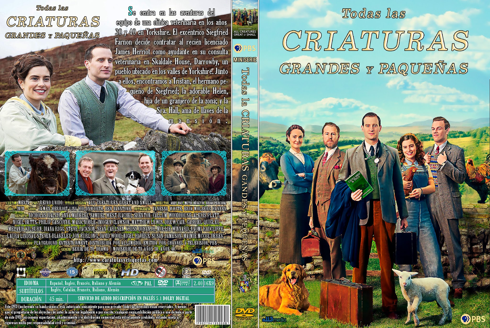 Caratulas y etiquetas: Todas las criaturas grandes y pequeñas ( Miniserie) - Todas Las Criaturas Grandes Y Pequeñas Serie 1978