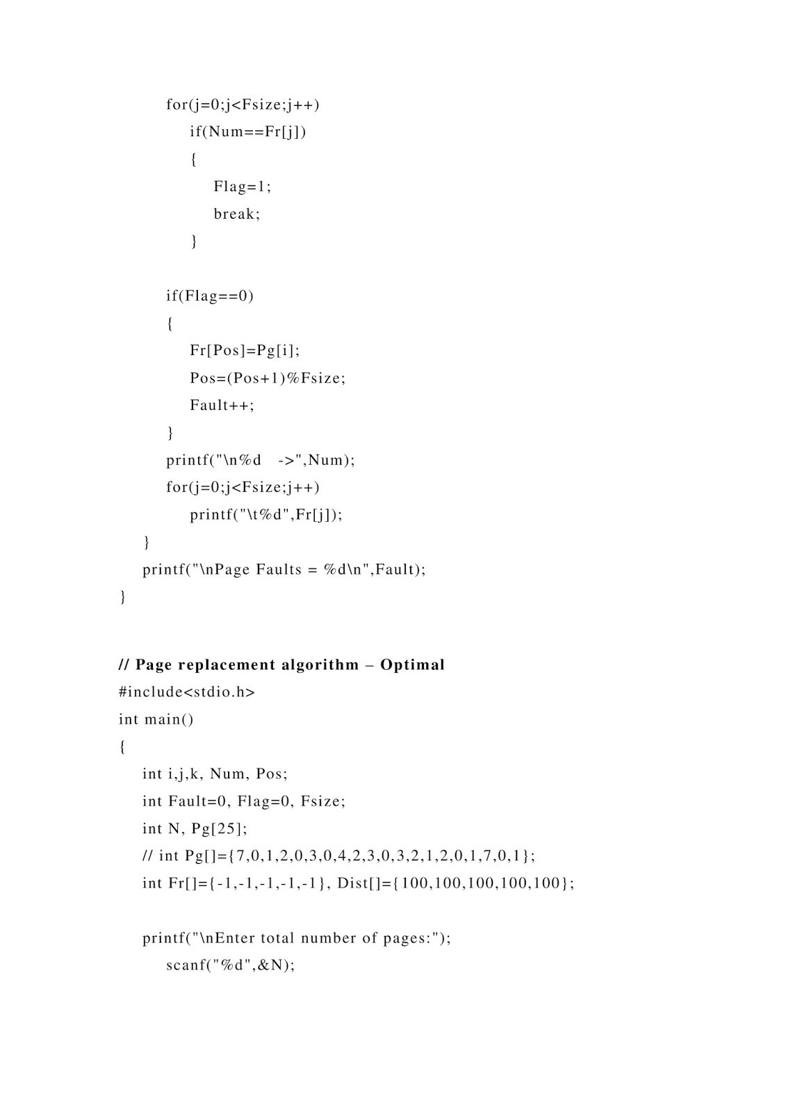 Dr R Anurekha: 10. b. Page Replacement Algorithms - Optimal