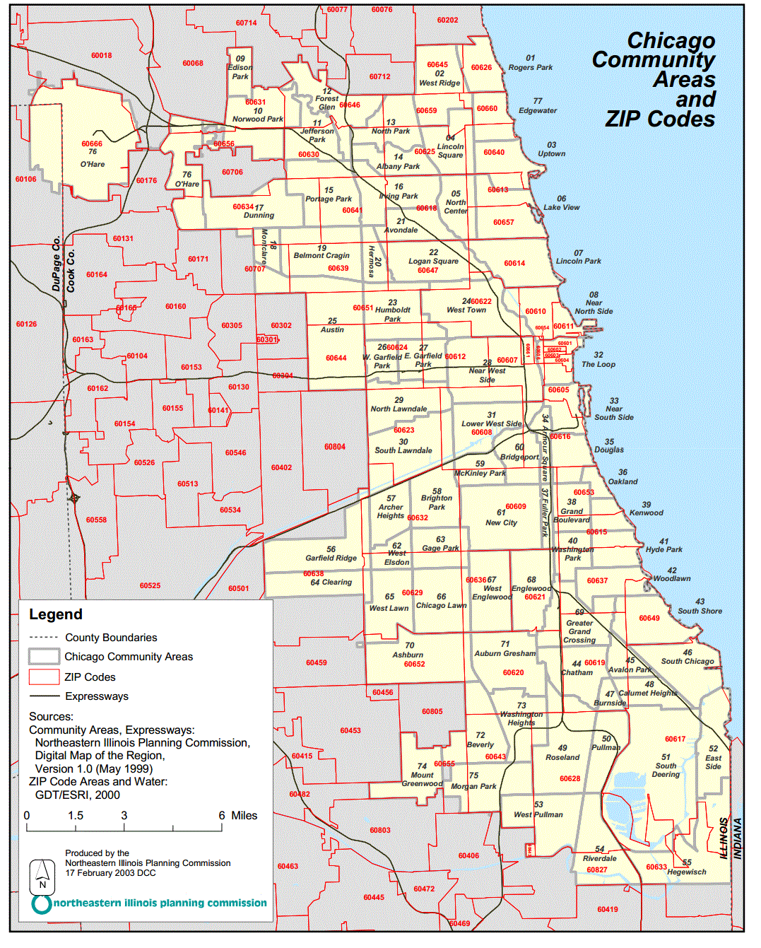 chicago zip code map pdf