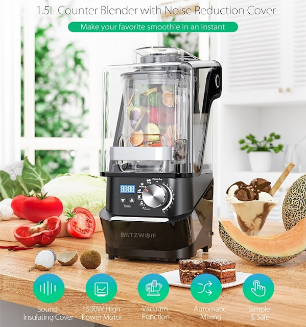 Blender profesional 1500W 35000RPM preparare in vid Quiet Shield