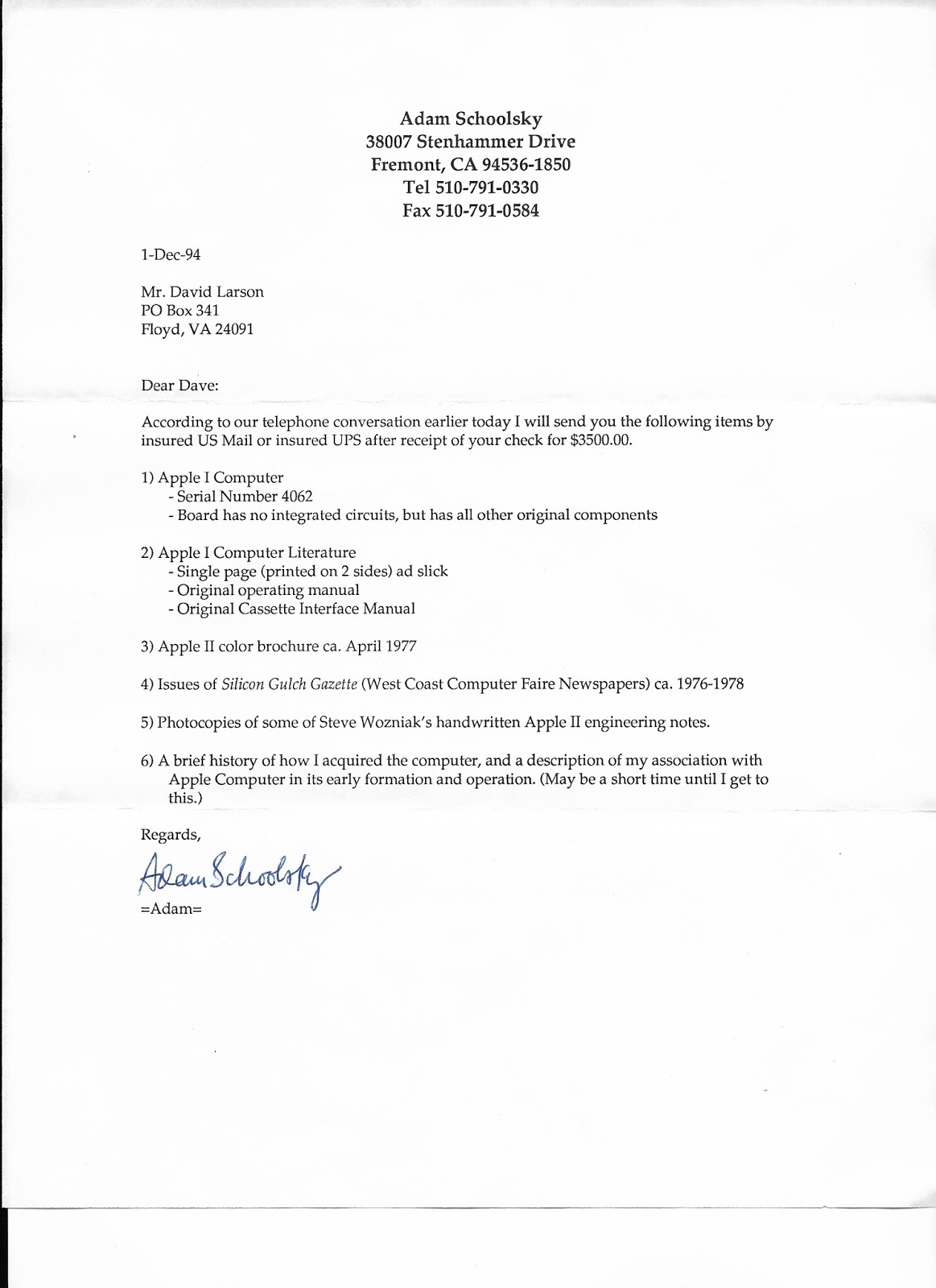 computer museum hobbyist computers microcomputers and amateur apple offer letter