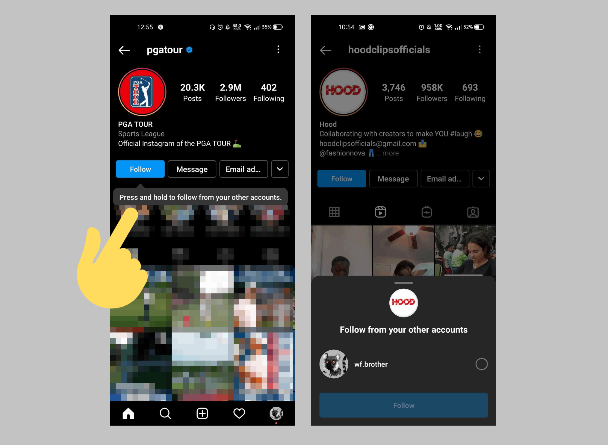 Instagram Is Testing A Feature That Allows You To Follow Someone From Your Other Account While Being Logged In To A Different One