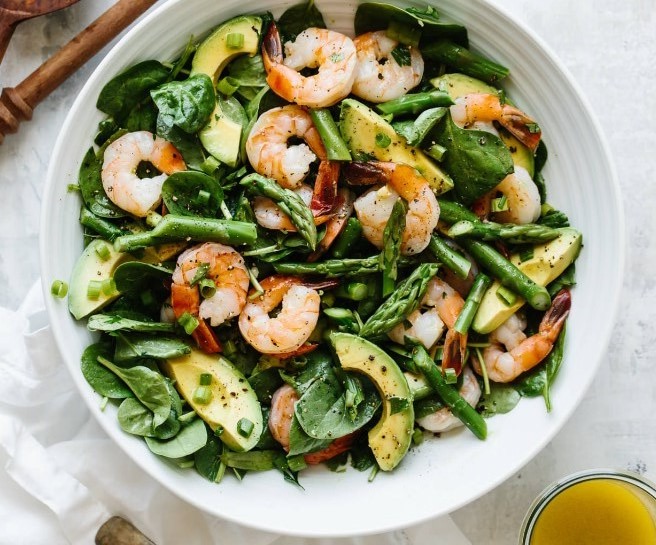 Shrimp, Asparagus and Avocado Salad Paleo & Whole30 Recipe