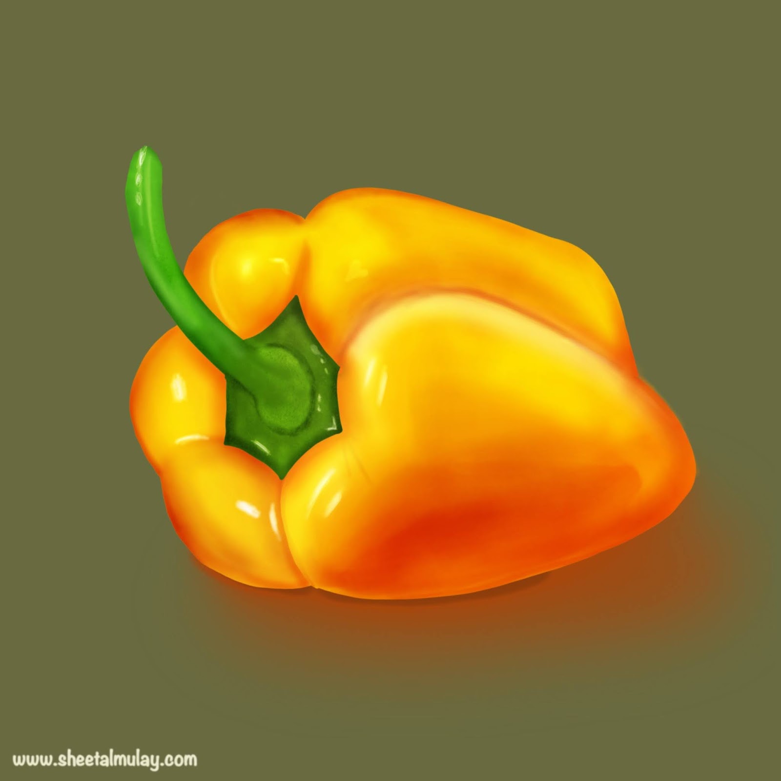 Bell Pepper Illustration using Procreate Digital Illustration using