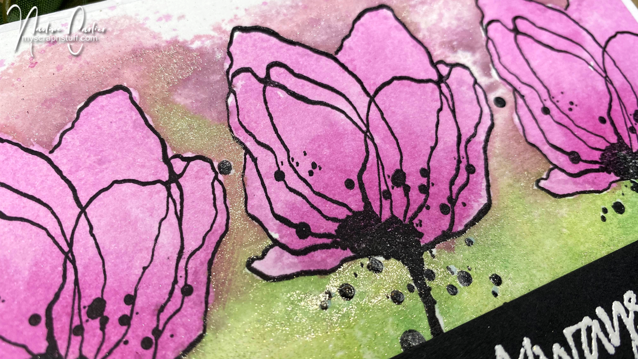 Watercolor & Resist Flower Card Nadine Carlier