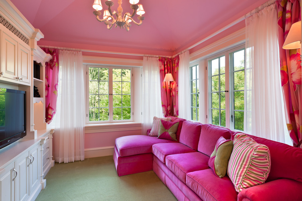 50 Dekorasi Interior Ruang  Tamu  Warna  Pink  Klasik 