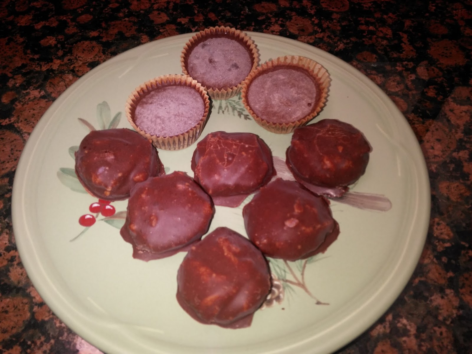 healthy self Cacao Covered Almond Cookies and Mock "Reese's " Cups