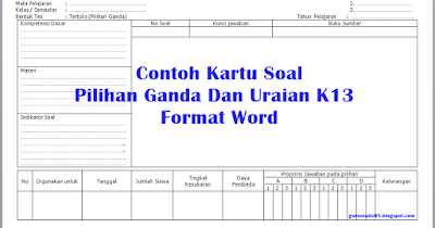 Format Telaah Soal Ipa Kls 9 K 13