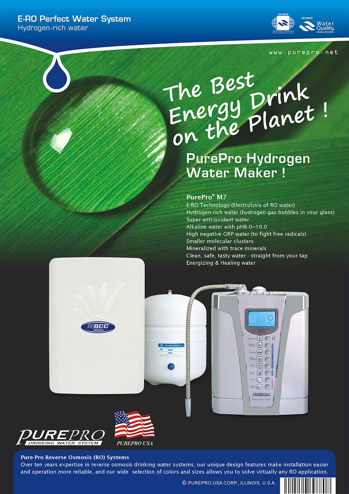 PurePro® Perfect Water System M7 - A Combination of The Best of World ( RO + Water Ionizer) ERO-M7