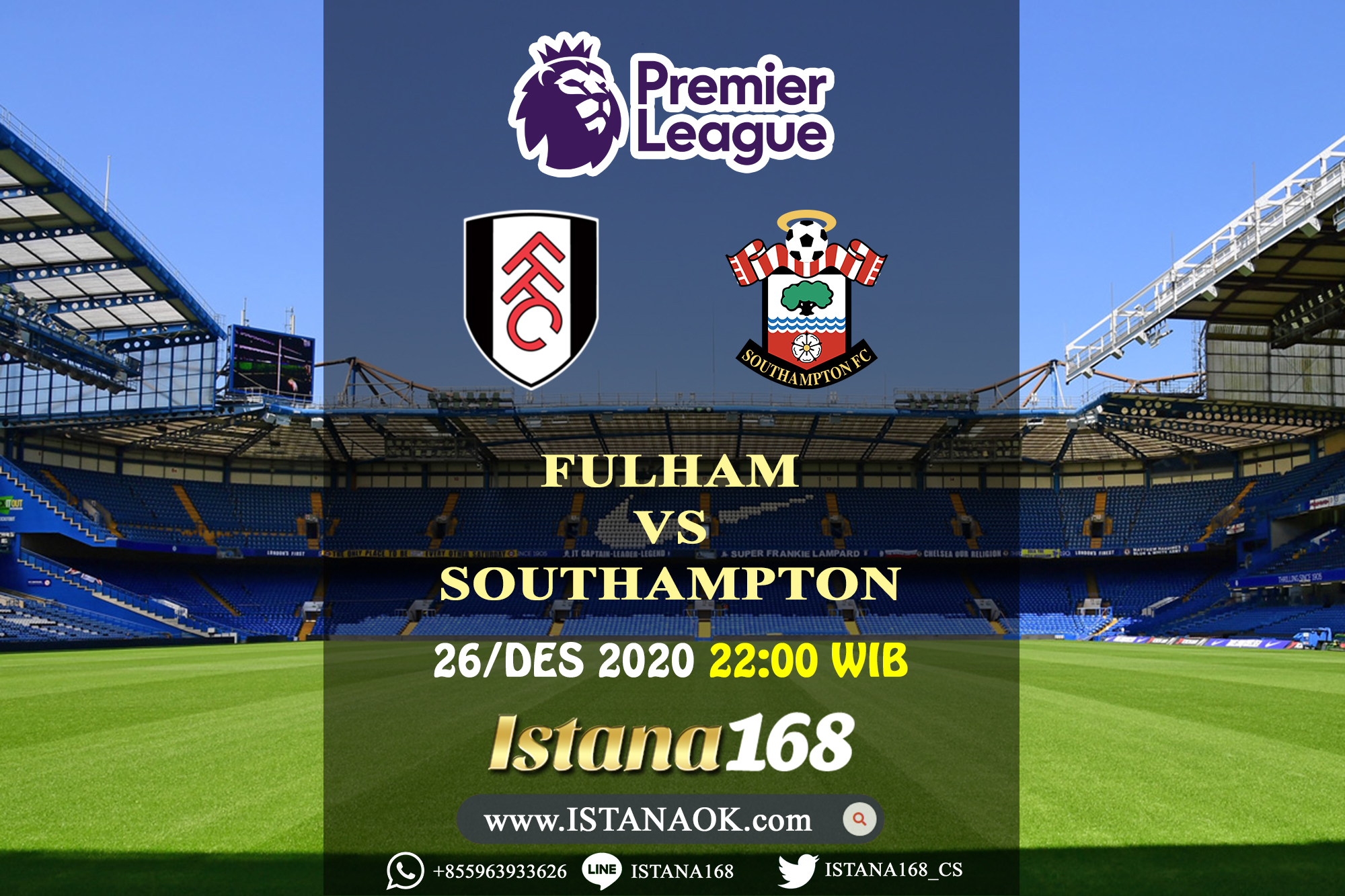 Prediksi Bola Akurat Istana168 Fulham vs Southampton 26 Desember 2020