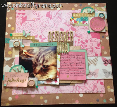 scrapbook layout shimelle laine glitter girl episode 123 022 scrapbooking crate paper dear lizzy embellishment clusters