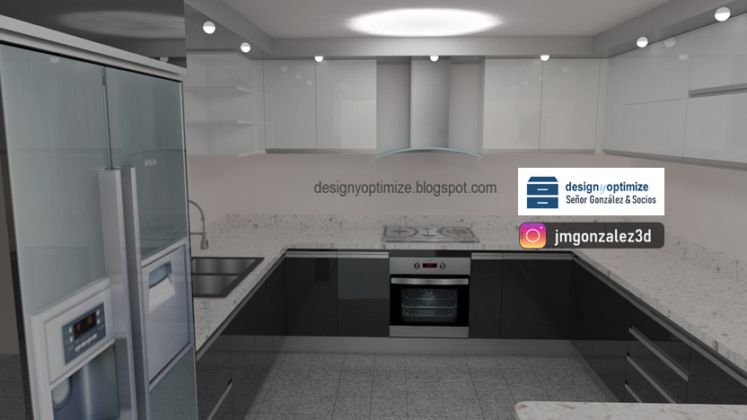 Diseño De Muebles Madera: 0213 Cocina Perfil Tirador J Blanco y Negro