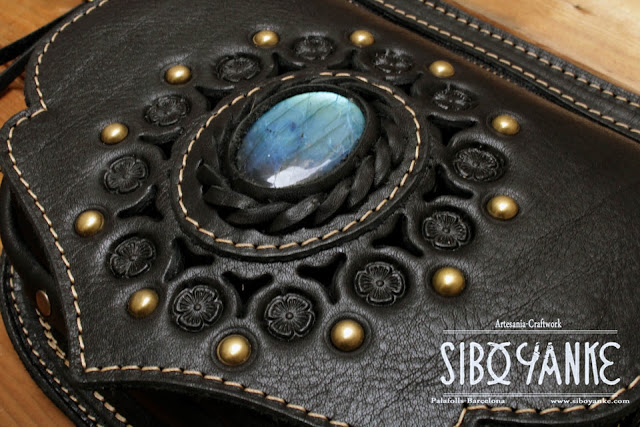 Festival Belt-Leather Utility Belt-Leather Hip Belt-Belt Bag-Waist Bag with Turquoise Stone HANDMADE by Sibo Yanke