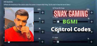 Snax Gaming BGMI Control Codes