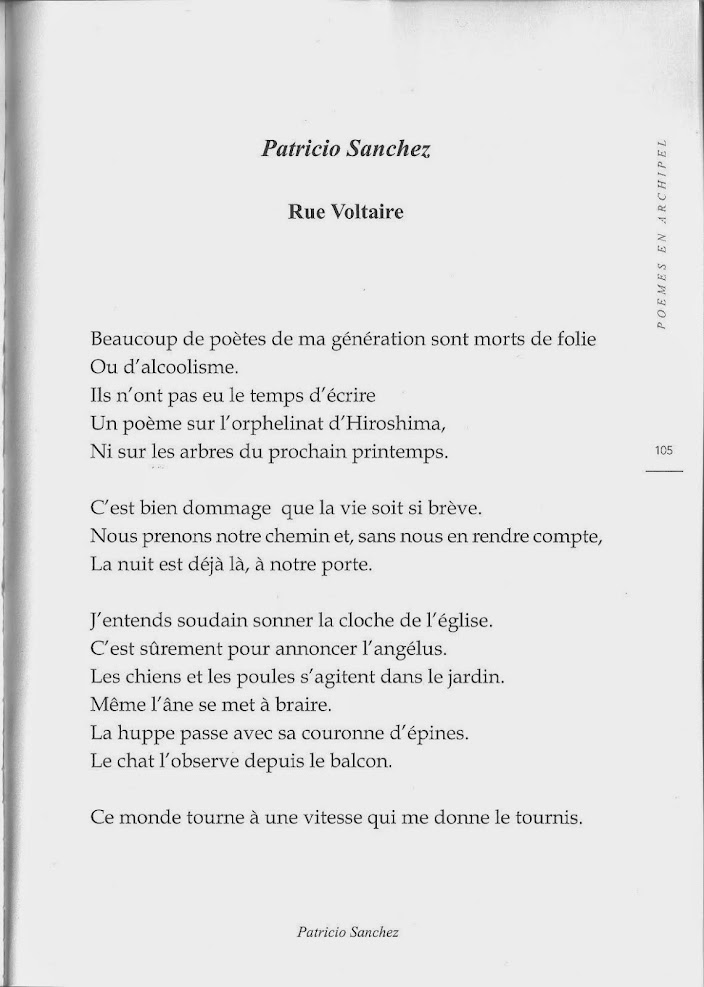 Rue Voltaire, Patricio Sanchez  (Revue Souffles Vol. 75, France, décembre 2014).-