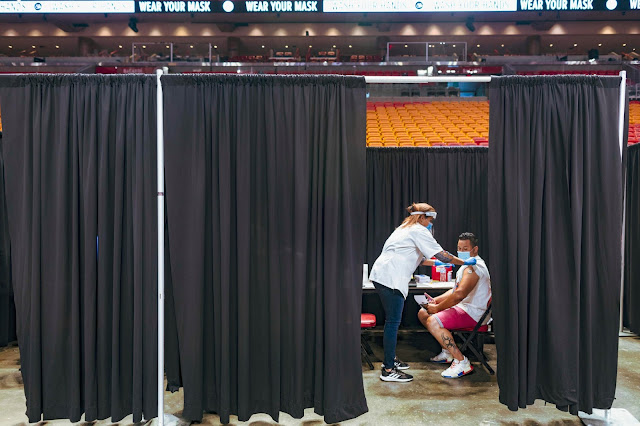 Vaccinations at the American Airlines Arena in Miami