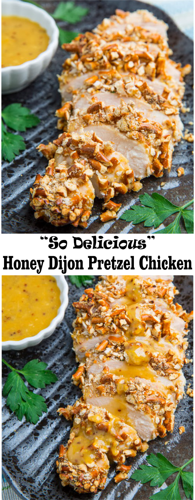 Honey Dijon Pretzel Chicken Think food