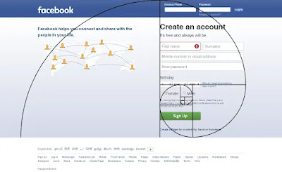 golden ratio being used in the design of facebooks homepage