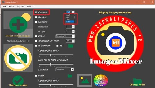 Herramienta de procesamiento masivo de imágenes ImagesMixer