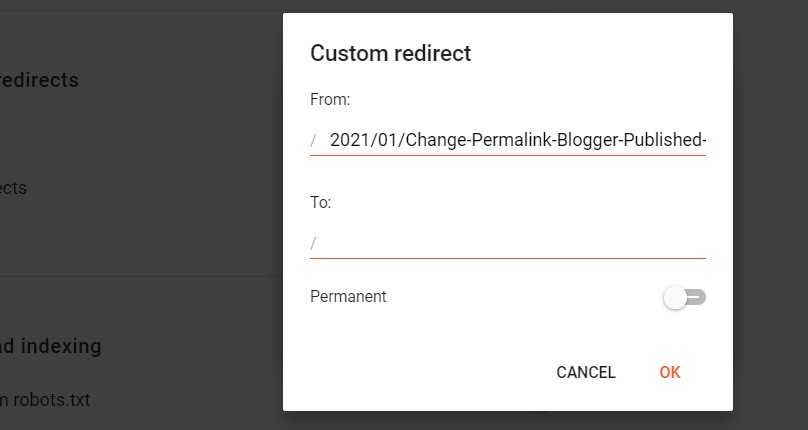 Blogger redirect