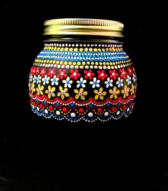 garrafa decorada simples Decoração com garrafas de vidro