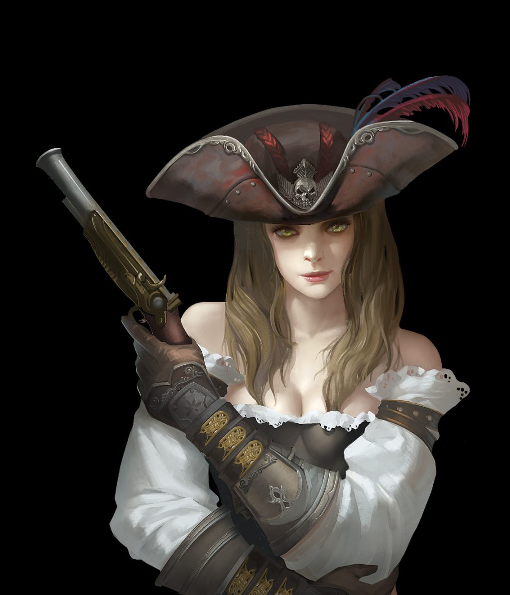 Lethal company girl. Альвильда Королева пиратов. Девушка пират. Девушка с мушкетом. Девушка пират арт.