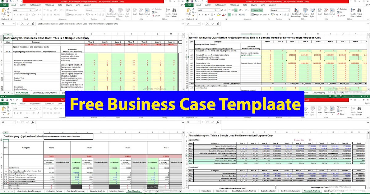 Free Business Case Template In Excel