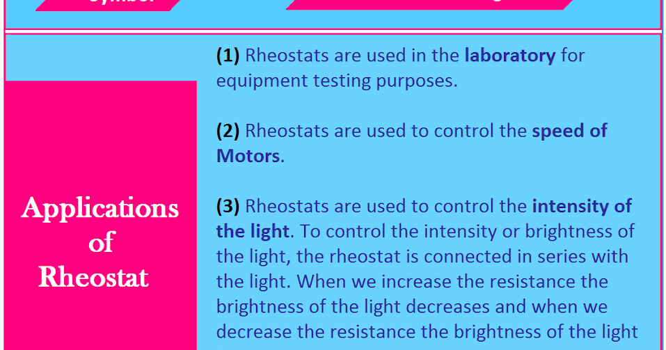 Electrical Infographics Rheostat VS Potentiometer ETechnoG