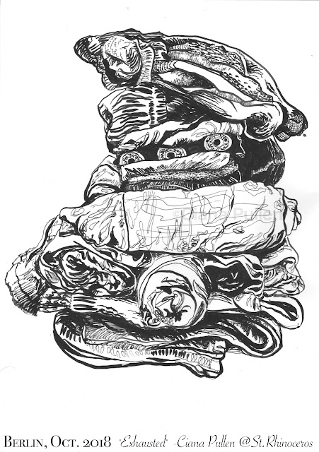 Inktober 2018 Day 7 "Exhausted" by Ciana Pullen / St. Rhinocéros Inktober 2018 Day 7 "Exhausted" by Ciana Pullen / St. Rhinocéros