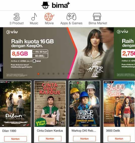 Cara Menggunakan Kuota Streaming Tri 3 Moviemax Plus Viu Review Teknologi Sekarang