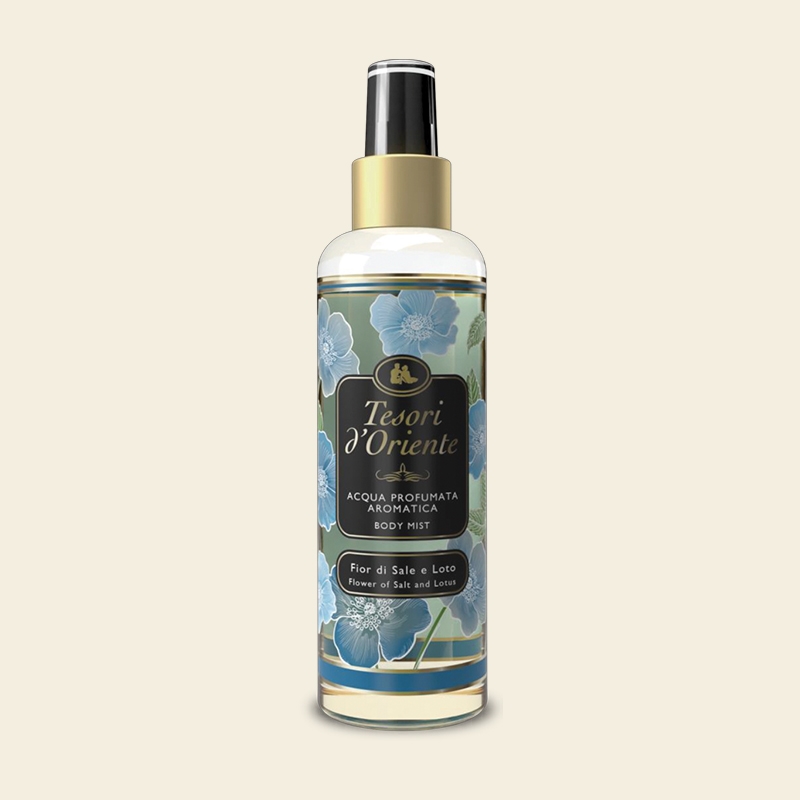 Tesori d’Oriente Xịt thơm dưỡng ẩm cơ thể (Body mist) Hoa sen và hoa muối biển