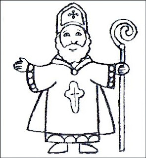 A random St Nicholas line drawing image from the Google.