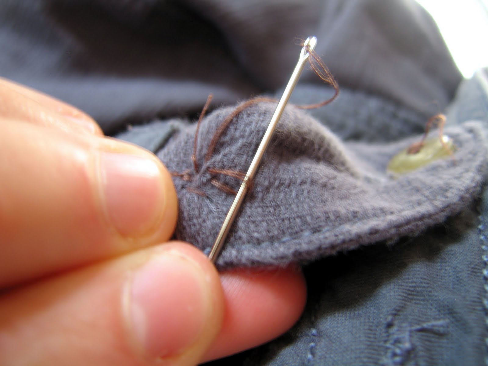 Candidly Kate: ˚tutorial˚ Sewing on a Button