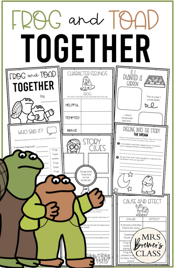 Frog and Toad Together Book Study Activities Mrs. Bremer's Class