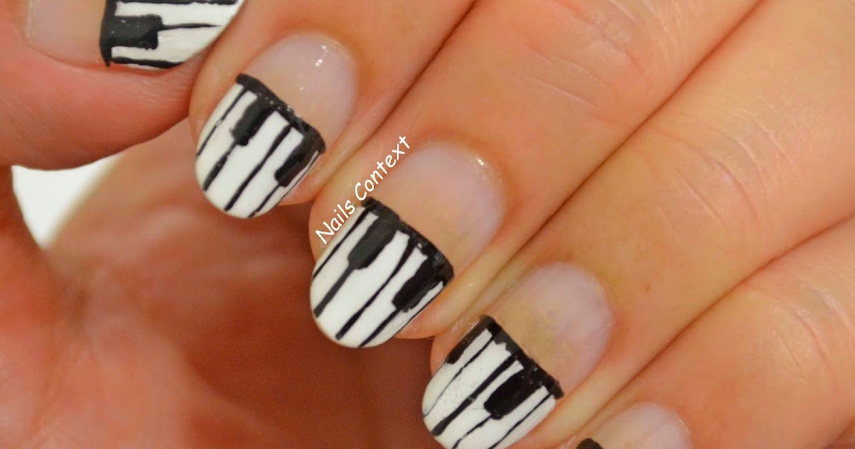 3. Black and White Piano Key Nails - wide 6