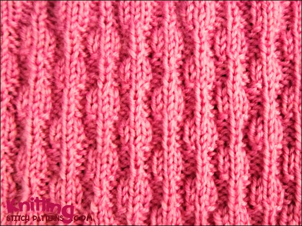 Beads rib knitting stitch -  interesting texture pattern