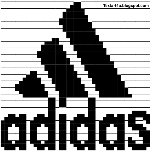Obstinado Articulación Seminario Adidas Logo ASCII Art For Status and Comments | Cool ASCII Text Art 4 U