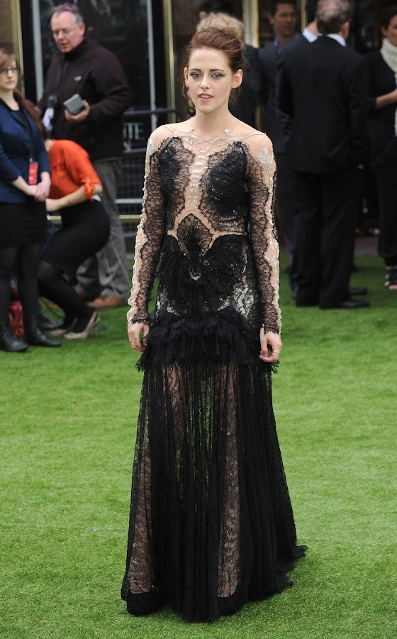 Kristen Stewart on the grass red carpet in London