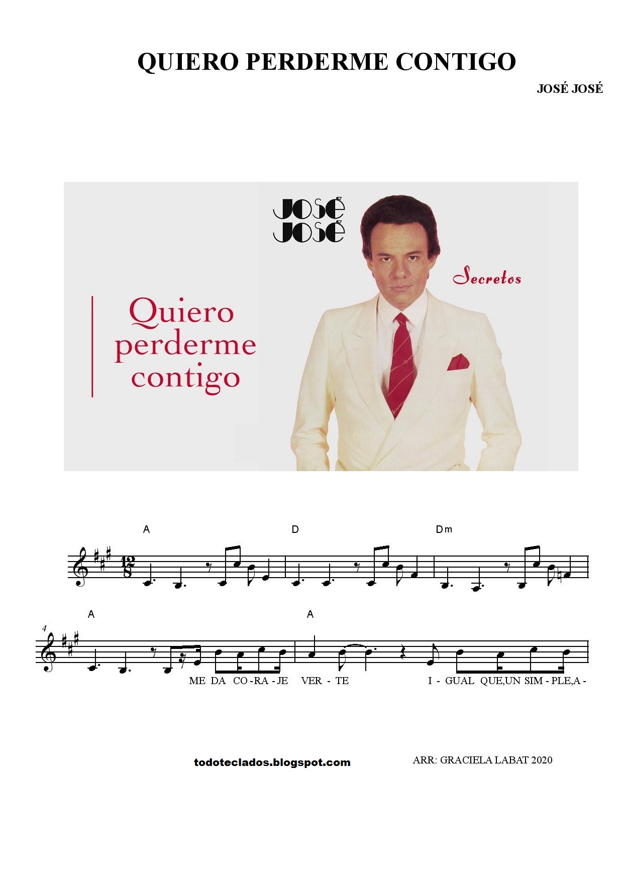 TODO TECLADOS "QUIERO PERDERME CONTIGO" JOSÉ JOSÉ