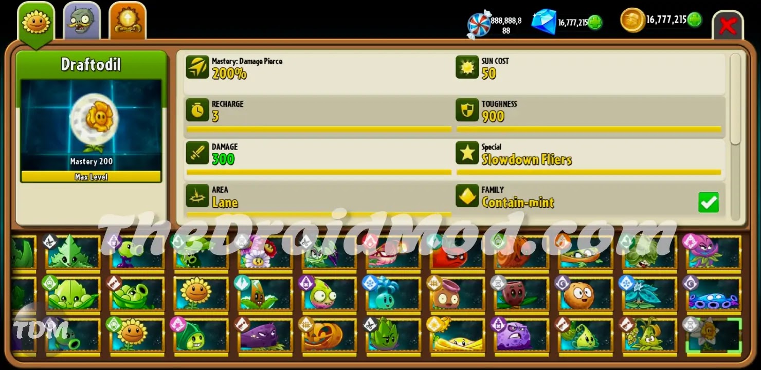 Plants vs Zombies 2 Mod Apk + OBB For Android with Unlimited Coins and Gems and Suns