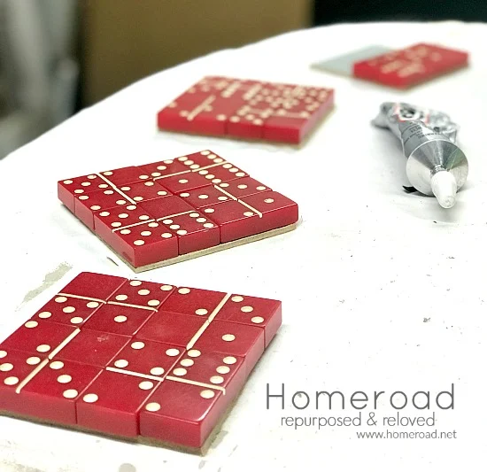 Domino coasters make great holiday gifts. 