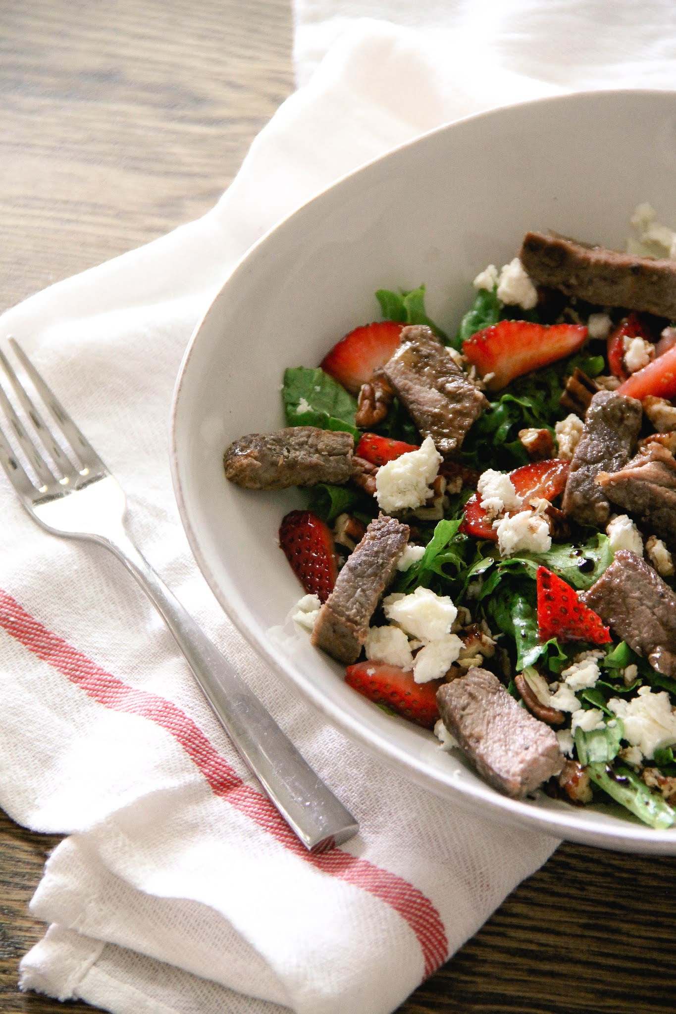 Strawberry + Steak Salad With Balsamic Dressing Home On Oak