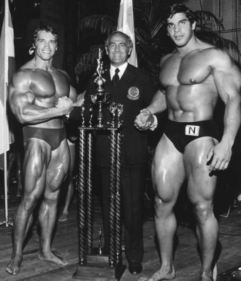 arnold schwarzenegger and Lou Ferrigno bodybuilders of the golden era