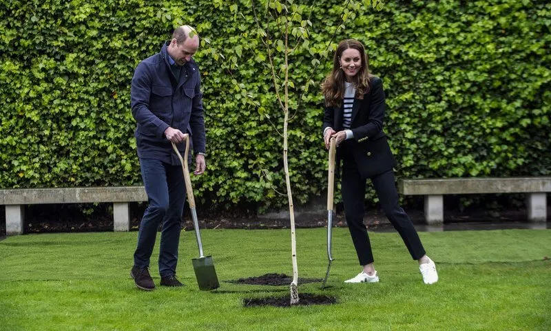 Kate Middleton wore a new double breasted blazer from Holland Cooper, and a new cashmere stripe jumper from Erdem