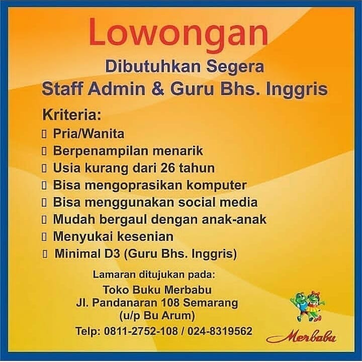 Lowongan Guru Bahasa Inggris